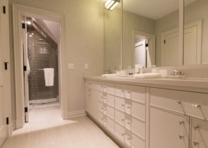 Picture of modern bathroom with separate shower area.